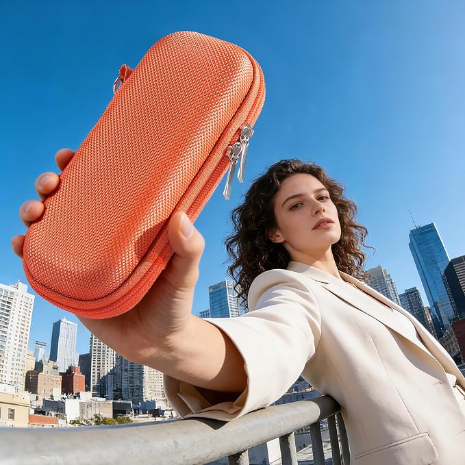 AGPTEK Carrying Case, EVA Zipper Carrying Hard Case Cover for MP3 Players | Storage Holder for Digital Voice Recorders, 3D Printing Pen, USB Cable, Earphones, Memory Cards, U Disk (Orange) - Image 8