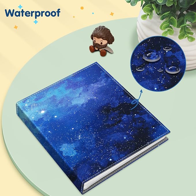 Fintie Photo Album for 8x10 Photos, 52 Pockets Vegan Leather Memory Book | Premium Cover Picture Book, For Family/Wedding/Couples Keepsakes, Anniversary Photos & Artwork Collection, Starry Sky - Image 8