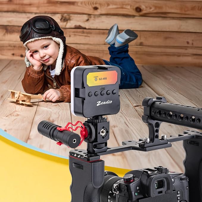 Zeadio Universal Camera Mount with 1/4"-20 Screw, Hot Shoe Adapter, 3/8" Threaded Holes with to 1/4"-20 Threaded Adapter, Light Shoe & Bubble Level for Monitor and Light Mounts etc - Image 6