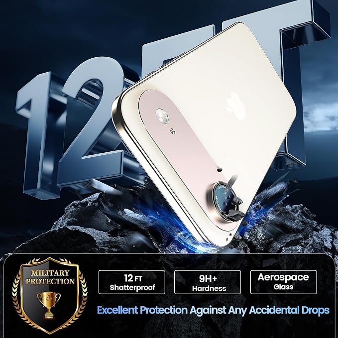 CACOE Metal Camera Lens Protector for iPhone Air | Tempered Glass Cover, Anti-Scratch, Drop-Proof, Strong Adhesion, Camera Screen Cover Accessories, Light Gold - Image 5