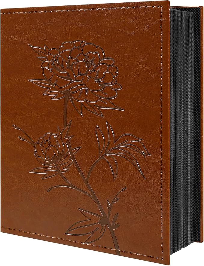 Vienrose 4x6 Photo Album Holds 200 Photos Vegan Leather Cover | Horizontal pockets, Brown, Large capacity, Family Wedding Baby Travel by Vienrose