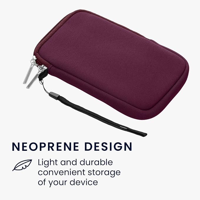 kwmobile Universal Phone Pouch Size L - 6.5" - Neoprene Smartphone Pouch with Zip - Water-Repellent Mobile Phone Case - Sleeve in Berry - Image 3