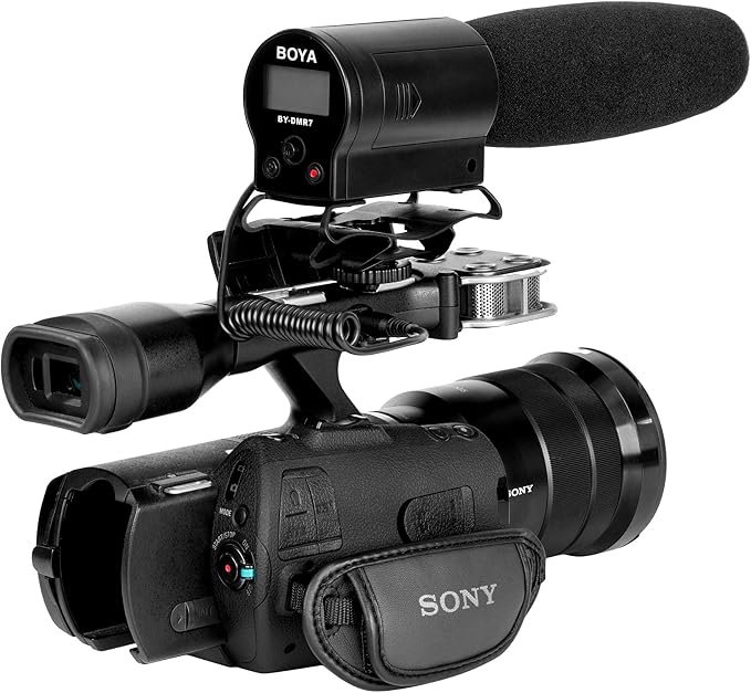 BOYA BY-DMR7 On-Camera Shotgun Microphone with Integrated Flash Recorder & Headphone Output - Image 7