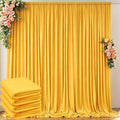 20 ft x 10 ft Wrinkle Free Yellow Backdrop Curtain for Parties, Ginger Polyester Photo Backdrop Drapes,Thick Background 4 Panels 5ft x 10ft for Baby Shower Wedding Birthday Party Backdrop Stand by Outpain