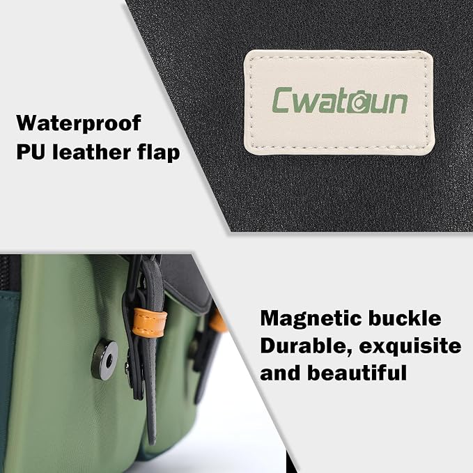 Cwatcun Midi Camera Sling Bag, Waterproof Crossbody Case with Tripod Holder | Camera/Photography Shoulder Messenger Bag for Canon, Nikon, Sony, Fuji DSLR/SLR/Mirrorless Camera, LensFits 1DSLR+2lenses. - Image 5