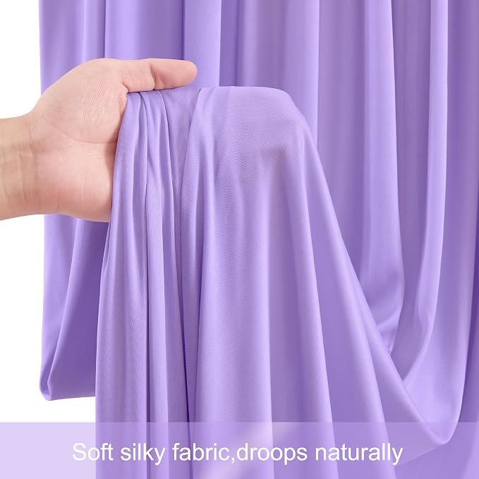 10x12 Lavender Backdrop Curtains for Wedding Party Wrinkle Free Backdrops Curtain Drapes Fabric Decorations Light Purple Photo Back Drop for Baby Shower Photography Stage Reception 5ft x 12ft,2 Panels - Image 5