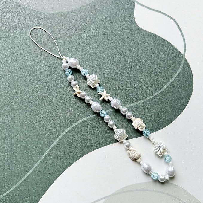Cute Beaded Camera Wrist Strap for Phone, Digital Camera Charm Lanyard, Pearl Beaded Chain for Bag Keychain Gift - Image 6