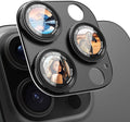 CACOE Metal Camera Lens Protector for iPhone 16Pro/16ProMax/14Pro/14ProMax | 9H Tempered Glass, Aluminum Frame, HD Clarity, Scratch-Resistant, Camera Screen Protector Cover Accessories, Black by CACOE