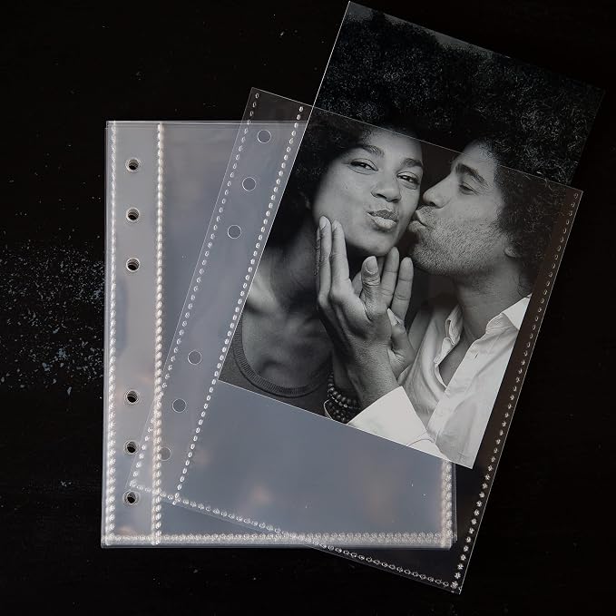 Photo Album For 2X6 Photo Booth Slip In Strips And 4X6 Pictures - 6 Ring Notebook Binder With 20 2 By 6 Sleeves - Fits 80 Photobooth Prints (PHOTO SLEEVES, 4X6) by SMILEWAVE