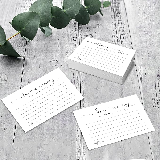 Share A Memory Cards for Celebration Of Life - Set of 50 Memorial Cards for Weddings, Anniversaries, Memorials, Funerals, Birthdays, Graduation, Retirement, Going Away -A08 - Image 3