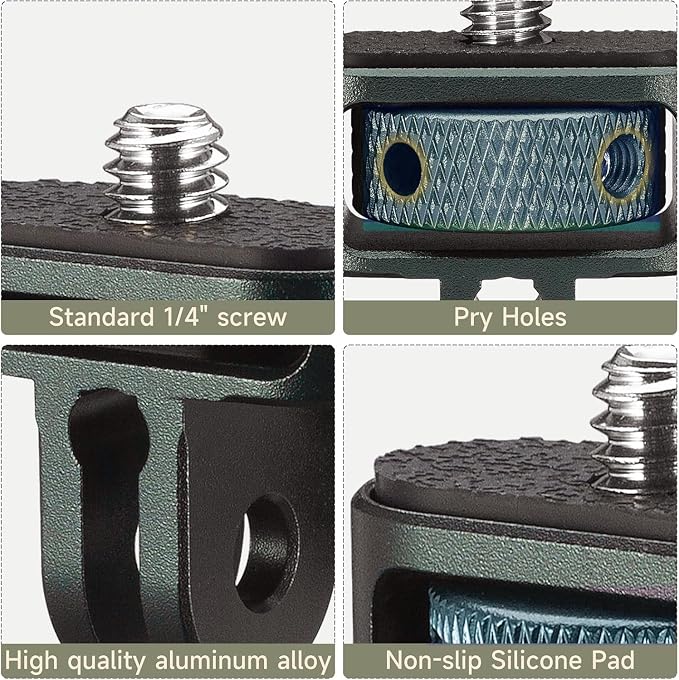 Aluminum Camera Tripod Adapter 1/4"-20 Conversion Adapter Mounts Compatible with Gopro Action Cameras Insta360 and Other Standard 1/4 Accessories, Quarter Inch Mount Adapter (Type CC) - Image 6