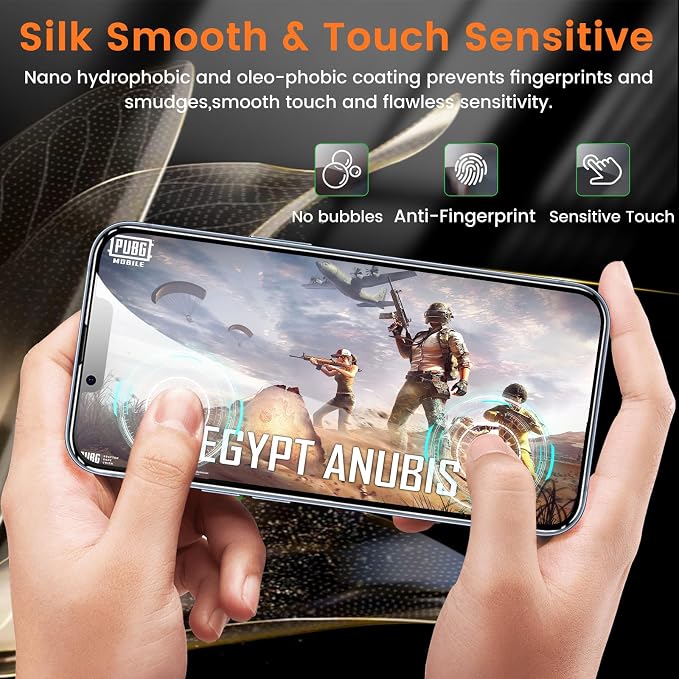 Lesakit 3+3 Pack Privacy Screen Protector for iPhone 14 6.1-Inch with 3 Pack Camera Lens Protector, Anti Spy Tempered Glass Film 9H Hardness Bubble Free Case Friendly - Image 7