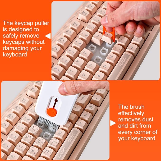 Keyboard Cleaner Laptop Cleaning Kit, Keyboard Cleaning Kit with Retractable Keyboard Brush and Multi-Function Cleaning Pen for MacBook iPad iPhone, Tablet, PC, Camera Lens, Phone, PC Monitor - Image 4
