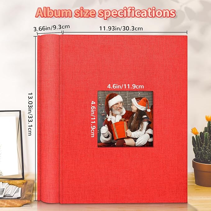 Artfeel Photo Album 4x6 with 1000 Pockets,Slip-in Picture Albums,Linen Cover Memory Book with Front Window,White Page Vertical Photo Book for Wedding,Family,Anniversare,Baby,Vacation - Image 3