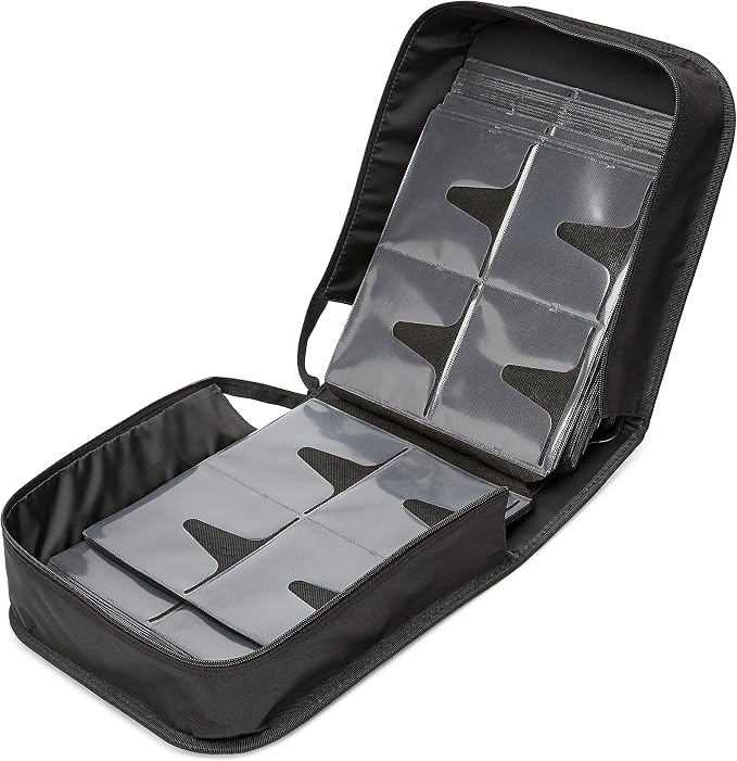 Amazon Basics Polyester CD/DVD Portable Storage Binder with Handle, 400-Capacity, Black - Image 5