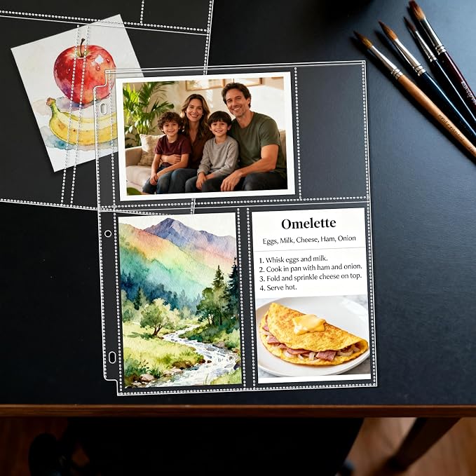 VOKOY 50 Pack 4" x 6" Clear Photo Sleeves for 3 Ring Binder, Double Sided 3-Pocket Sheet Protectors Archival Photo Album Postcard Refill Pages Storage Pockets Organizer, 300 Pockets - Image 5