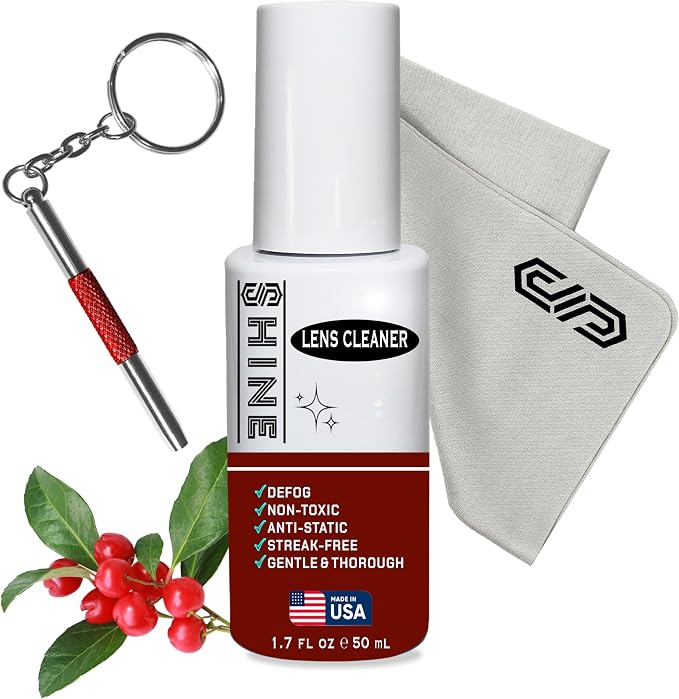 Shine Liquid Cleaner 1.7oz Spray Powered by SIBERIAN USA (1), Fabric Cloth, (1) Screwdriver for Camera, Devices, Eyewear Lenses 50ml by SIBERIANUSA