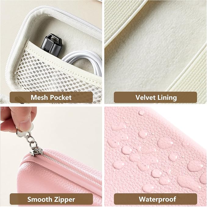 Digital Camera Case for KODAK PIXPRO FZ55/FZ45, Case Only, Pink | Fits CAMKORY DC403 and Canon PowerShot ELPH 360 HS Compact Digital Cameras, Small Hard Shell Camera Pouch with Mesh Pocket - Image 6