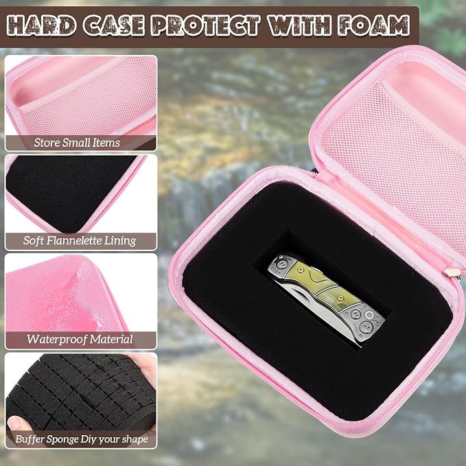 Relaxweex Hard Case with Foam, 11 X 7.8 X 4.3 Inch, Pink | EVA Waterproof Shockproof Case, Customizable Foam for Camera Electronics Instruments, Digital Products, with Knife - Image 3