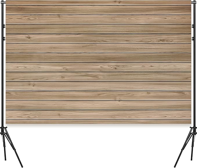 7 X 5 Ft Wood Backdrop Rustic Wooden Wall Photo Background | Brown Vintage Polyester Fabric Photo Background for Holiday Party Wedding Graduation Home Decoration Photo Booth Prop Banner by Dormirpilow