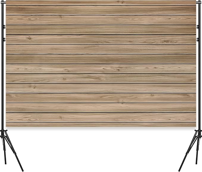 10 x 6.5 Ft Wood Backdrop Rustic Wooden Wall Photo Background | Brown Vintage Polyester Fabric Large Photo Background for Party Wedding Graduation Home Decoration Photo Booth Prop Banner by Dormirpilow