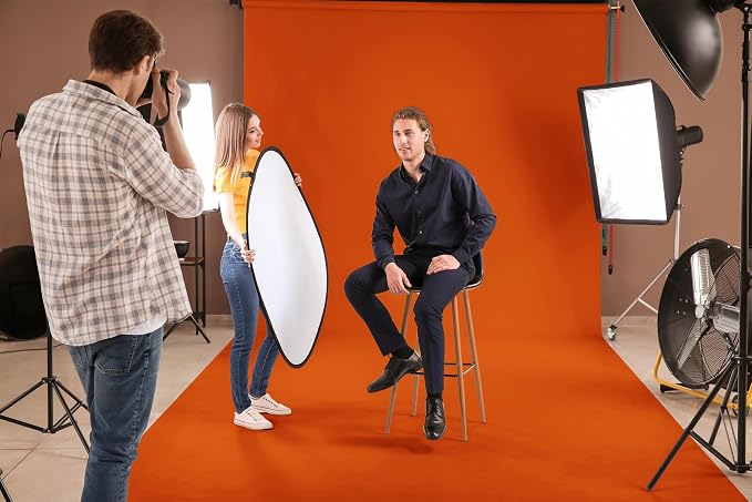 Denny Mfg Seamless Paper Backdrop for Photoshoot, Orange, 107 in x 36 ft | Backdrop Roll, Matte Finish for Portraits, Product Photos and Video Shoots, Includes Free Roll Gaffer Tape (2 in x 13 ft) - Image 4