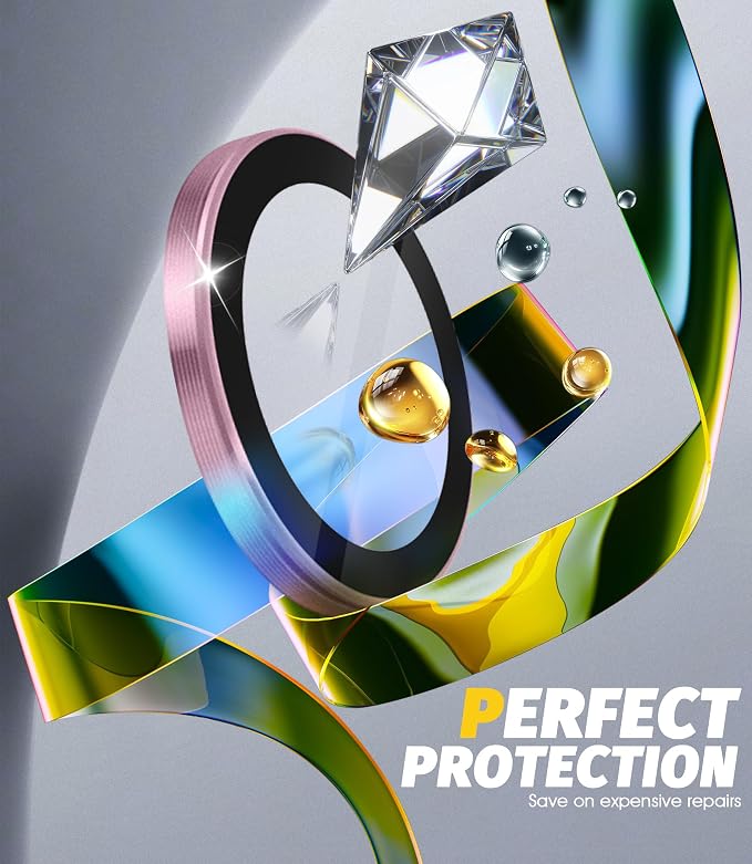 (2 Sets) Orzero Camera Lens Protector for Samsung Galaxy Z TirFold/Fold 7, [EZ Install] [Case-Friendly] 9H Tempered Glass Alloy Metal Ring Lens Cover, Military-Grade Shockproof, HD Clarity Anti-Glare (Pink) - Image 5