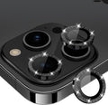 for iPhone 15 Pro/15 Pro Max Camera Lens Protector Glitter, Black | Individual Metal, 9H Hardness, Scratch Resistant, Shockproof, Drop Protection, Case Friendly, Stylish Accessories by Xfilm