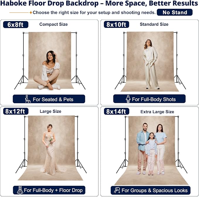 Abstract Photography Backdrop for Photoshoot 8x14ft,Beige,No Stand | Professional,Polyester Fabric,Roller Pocket on Top,Vintage Portrait Photo Props Booth Background,Photoshoot Studio - Image 2
