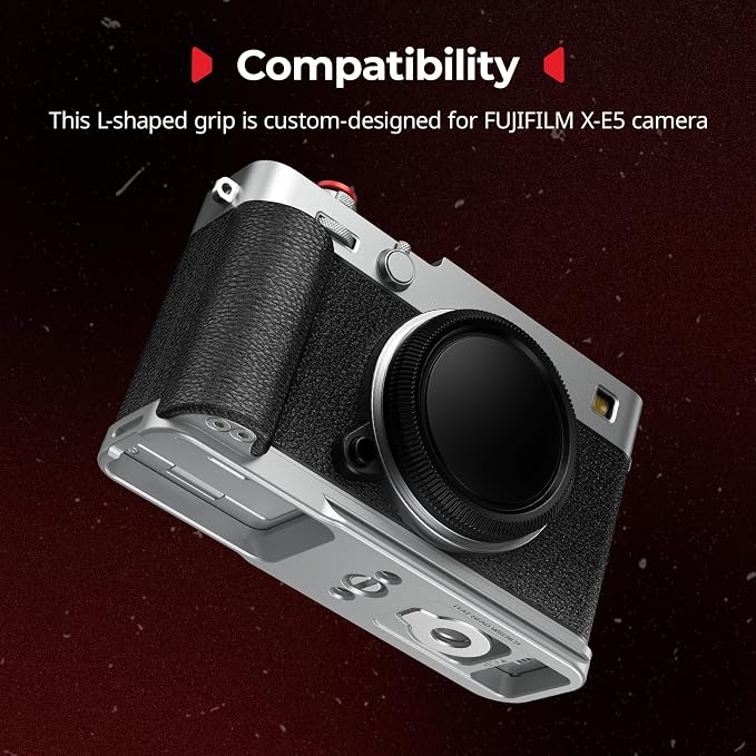 SmallRig L-Shape Grip Handgrip for Fujifilm X-E5 with Shutter Button | Built-in Quick Release Plate for Arca, 1/4"-20 Threaded Holes, Lightweight Ergonomic Grip - Image 2
