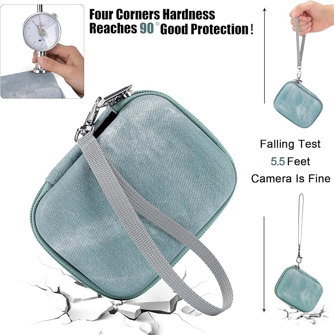 Cwatcun Digital Camera Case, Compact Protective Pouch for Kodak/Canon/Sony | Fits cameras up to 4.9"x3.5"x2.2". 900Dscratch-resistant, water-repellent, 3-layer shockproof sponge, detachable wristband. - Image 4