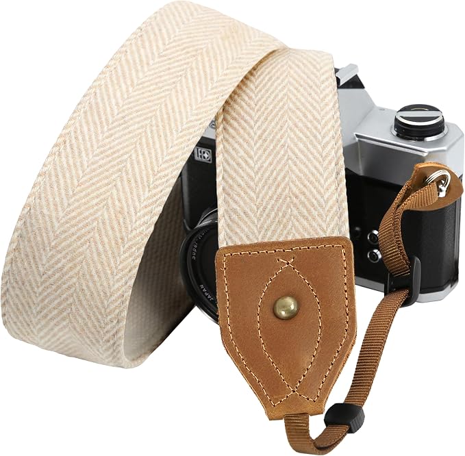 Padwa Lifestyle 2" Wide Classic Crazy Horse Art Cowhide Head Cotton Camera Straps for Photographers by PadwaLifestyleCameraStrap