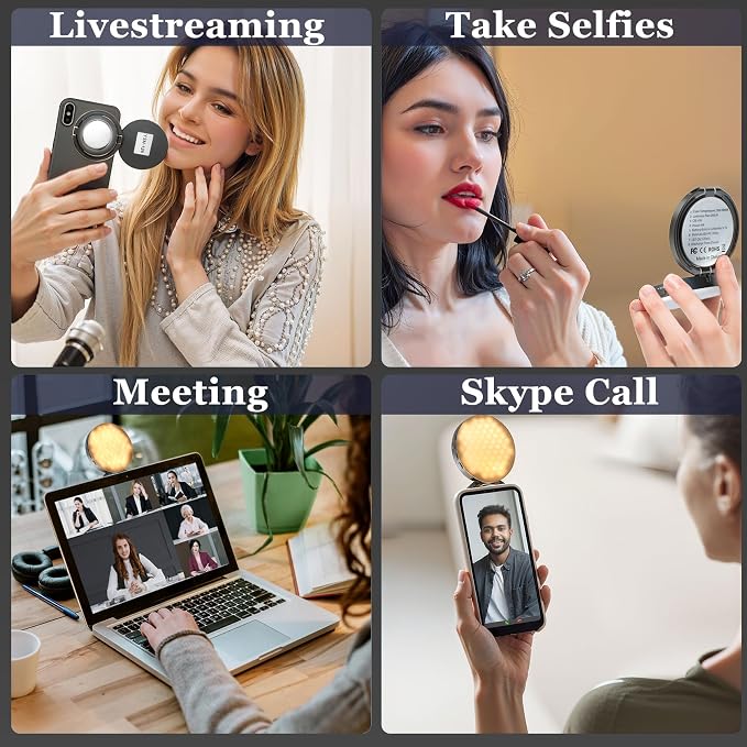 Magnetic Selfie Light, Metal-Shell Ring Light, | Rechargeable ,Portable Phone Light for Phone & iPhone,LED Fill Light for Photography,Video,Makeup,TikTok,Vlog - Image 5