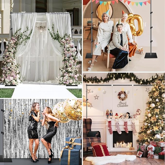 EMART Backdrop Stand Heavy Duty 8.5x10ft Adjustable Pipe and Drape Stand | Photo Backdrop Stand for Party Photography Wedding Birthdy Dispaly Event Festival Decorations Balloon Exhibition Photo Booth - Image 8