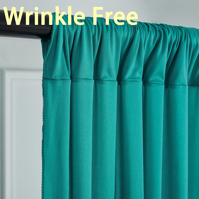 20ft x 10ft Wrinkle Free Turquoise Backdrop Curtains for Parties, Polyester Photo Backdrop Drapes 2 Panels 5x10ft for Wedding Birthday Party Photography Background - Image 3