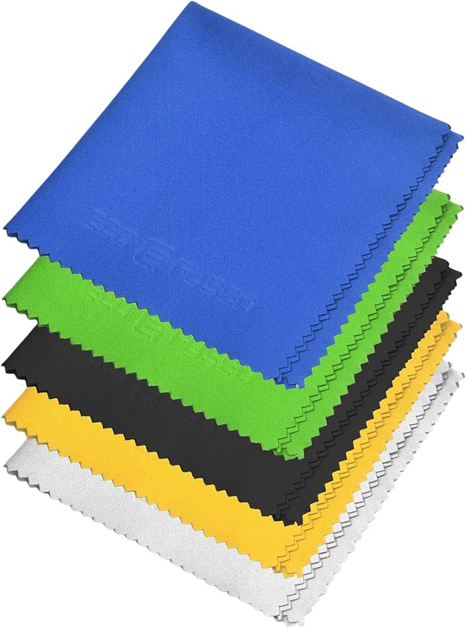 Eco-Fused XL Microfiber Cleaning Cloths - 5 Pack - 12 x 12 inch (30.5 x 30.5 cm) - Quickly Remove Fingerprints, Dust and Smudges from Tablet, TV and Notebook Screens Without Scratches or Marks by Eco-Fused