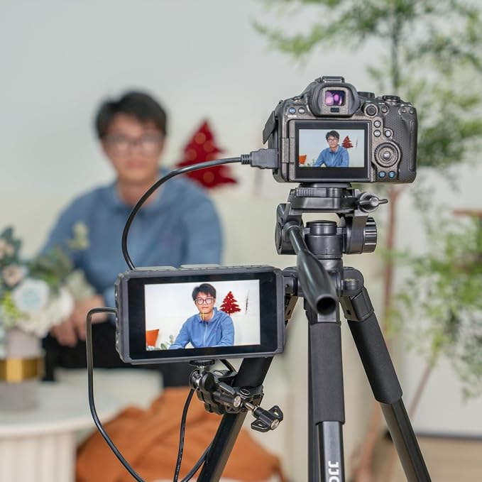 JJC DSLR Super Clamp Camera Mount,Dual Ball Head,w. 1/4"-20 3/8"-16 Thread | Aluminum Pole Mount for Monitor,with Action Camera Mount and Phone Clip,Universal Crab Clamp for Desk Tripod Tube Rod - Image 9