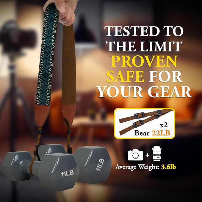 Art Tribute Camera Strap Personalized With Name | Shoulder, Crossbody & Neck, Fits All Cameras, Canon Nikon Sony Fujifilm, Padded Strap, Quick Release & Leather Ends - Image 7