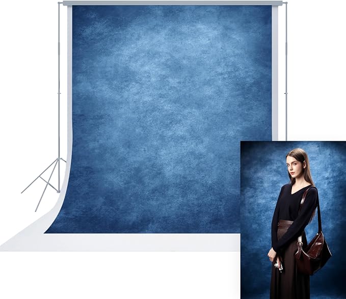 UrcTepics 5×7 ft Blue Fabric Photo Backdrops, Abstract Texture Backdrop for Headshots and Portraits, Photography Background for Studio and Vedio. by UrcTepics