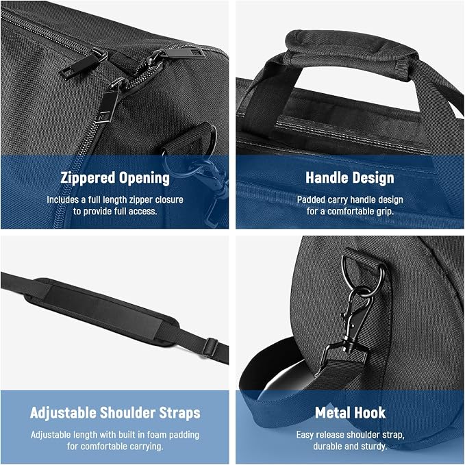 Neewer Tripod Carrying Case, Heavy Duty Waterproof Nylon Bag with Handles & Shoulder Straps, Compact Case with Full Length Zippered Closure, External Pocket for Light Stand/Boom Stand/Tripod, Black, - Image 6