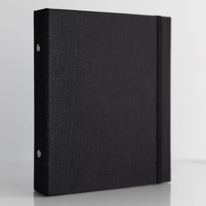 Photo Album For 2X6 Photo Booth Slip In Strips And 4X6 Pictures - 6 Ring Notebook Binder With 20 2 By 6 Sleeves - Fits 80 Photobooth Prints (JET BLACK - LINEN HARDCOVER, 2X6) - Image 2