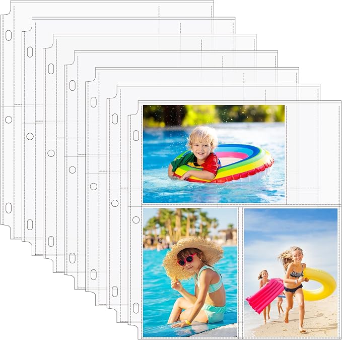 MaxGear 120 Pack 4x6 Photo Sleeves for 3 Ring Binder (720 Picture),3 Pocket | Heavy-Duty Archival Page Protectors, Clear Photo Album Refill Pages, Plastic Postcard Sleeves, Recipe Card Binder Inserts by MaxGear