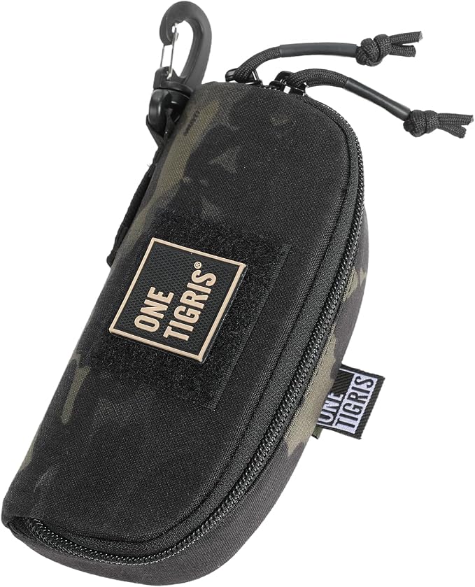 ONETIGRIS Hard Shell Sunglasses Case MOLLE Tactical Eyeglasses Pouch | Fits Most Regular Glasses, 1000D Nylon Glasses Case, Shockproof & Crush-Proof PP Liner, Inner Pocket, Two Way Zipper by OneTigris