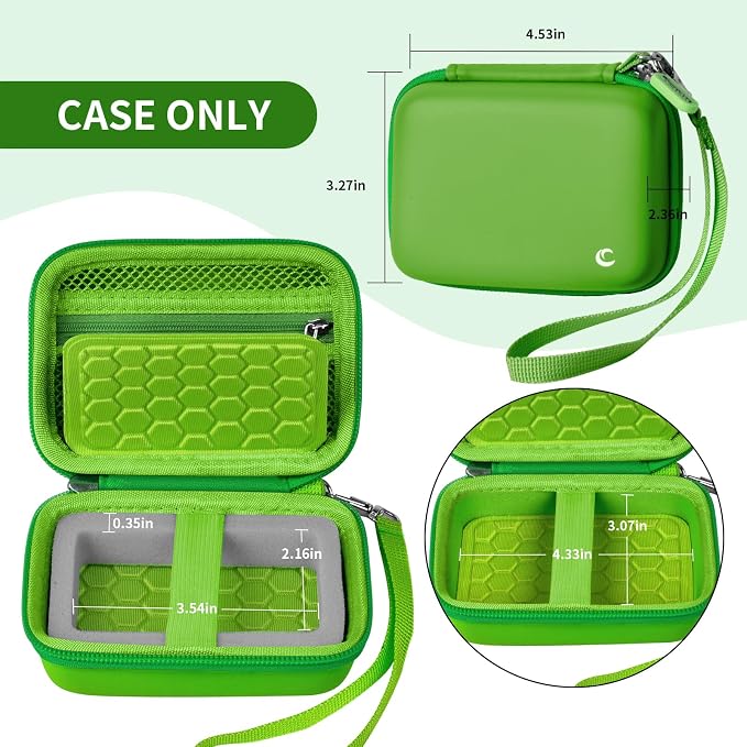 Comecase Digital Camera Case for Kodak PIXPRO FZ45 FZ55, Grass Green | Fits Cameras up to 4.33 x 3.07 x 2.3 in, Pre-Cut Foam, Elastic Strap&Hand Strap, Mesh Pocket for Accessories, Case Only - Image 5