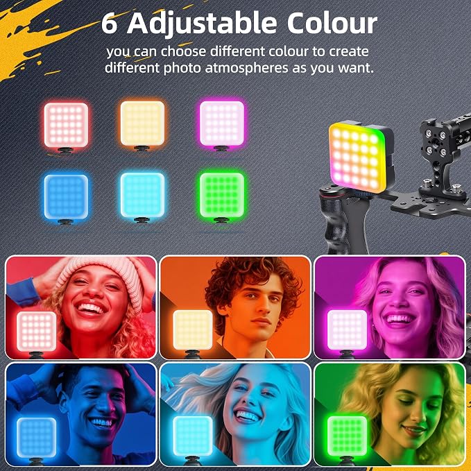 Zeadio All-in-One Video Rig Kit, Aluminum Handheld Camera Cage with RGB Video Light, Microphone, Top Handle,15mm Rod Guide, Extension Rods & Carrying Case for Filmmaking Vlogging Recording etc - Image 6
