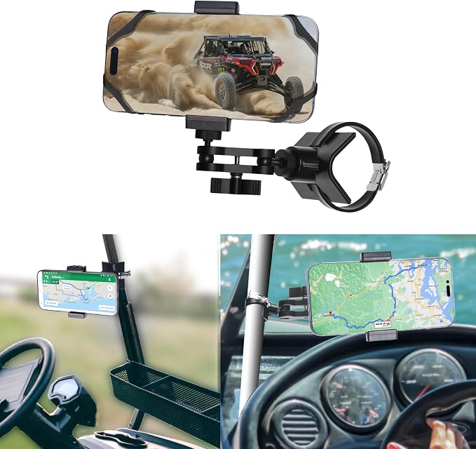 CamKix BarGrip Phone Mount for UTV Roll Bars of All Shapes - Compatible with Polaris, CanAm, Honda, Kawasaki, Wildcat - 360° Rotation for 1"-2" Cages RZR, UTV Smartphone Accessories - Image 7