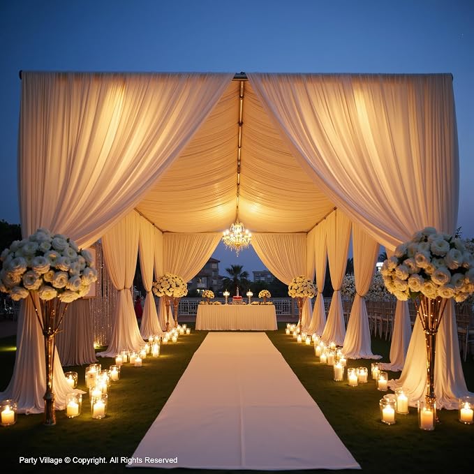 40x12 ft White Backdrop Curtains for Weddings Parties, Birthdays and Photos | 8 Panels 5x12 ft, Wrinkle-Free Polyester Drapes, Washable, Ironable, 4 in Rod Pocket for Baby Showers Photography Background - Image 8