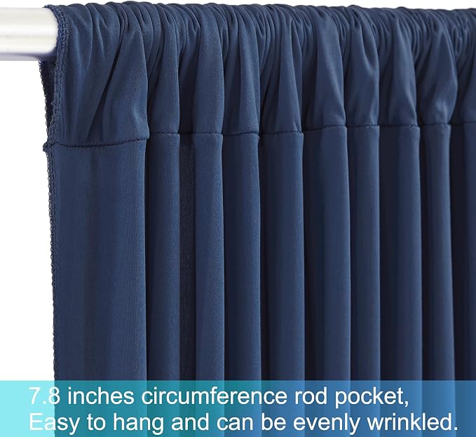 10x12 Navy Blue Backdrop Curtains for Wedding Party Wrinkle Free Backdrops Curtain Drapes Fabric Decorations Photo Back Drop Cloth for Baby Shower Photography Stage Reception 5ft x 12ft,2 Panels - Image 8