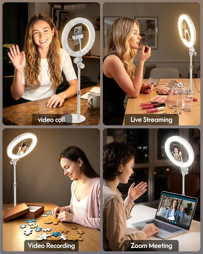 Desk Ring Light with Stand for Computer, Zoom Lighting for Computer | 30 Light Modes for Video Conference, Video Calls, Home Office, Desk Lighting for Video Recording, Podcast, Webcam, Stream - Image 7