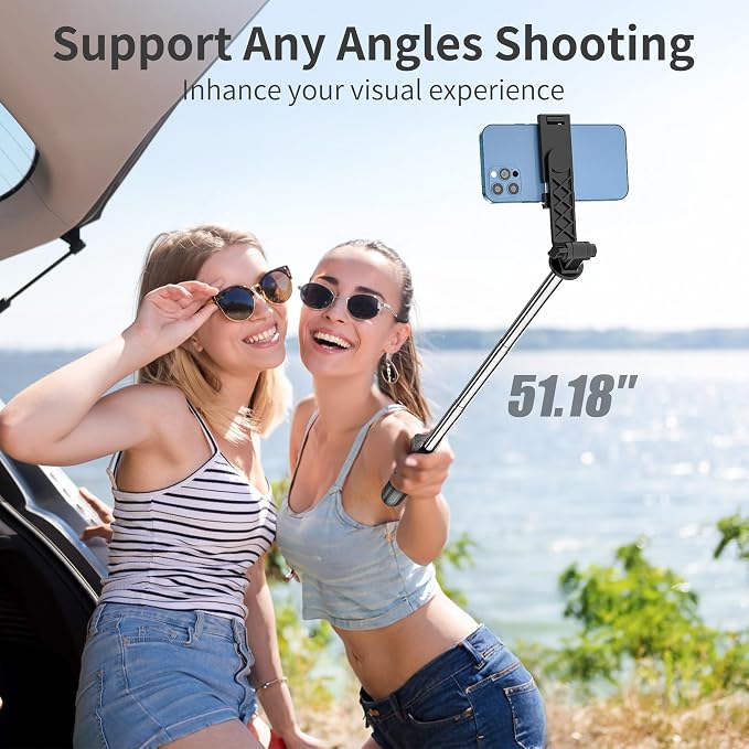 Selfie Stick for iPhone, 360°Rotating Tripod for Phone with Detachable Remote, Portable Phone Tripod Stand for Video Recording, Compact & Lightweight - Image 3